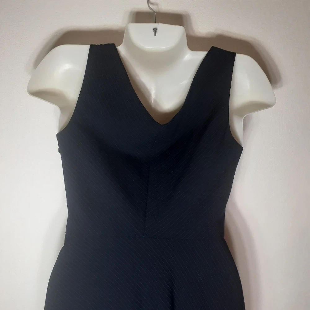 The Limited Women's Dress Navy Pinstripe Wrap V Neck Blue‎ Vintage Y2K Size 4 - Picture 4 of 8